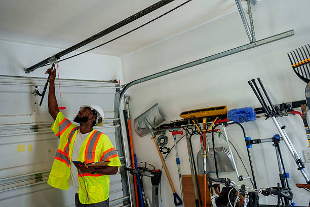 Professional Garage Door Panel Replacement technician working in Morris, OK